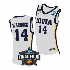 Iowa Hawkeyes Mckenna Warnock 2023 NCAA Final Four Women's Basketball White Jersey