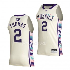 Washington Huskies Isaiah Thomas White #2 Honoring Black Excellence Jersey BHE basketball