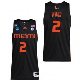 Isaiah Wong Miami Hurricanes Black College Men's Basketball Final Four Jersey