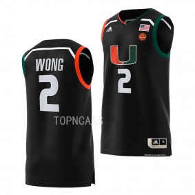 Isaiah Wong Miami Hurricanes #2 Black Replica Basketball Jersey Swingman