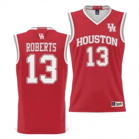 J'Wan Roberts Houston Cougars #13 Red NIL Basketball Jersey Unisex Lightweight