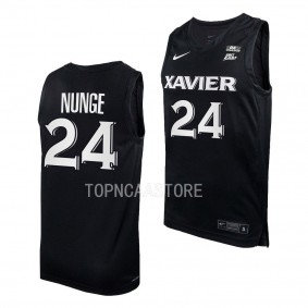 Xavier Musketeers Jack Nunge College Basketball Replica uniform Black #24 Jersey 2022-23