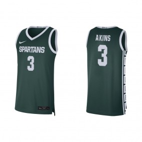 Jaden Akins Michigan State Spartans Alumni Player Limited Basketball Jersey Green