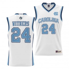 Jae'Lyn Withers UNC Tar Heels #24 White NIL Basketball Jersey Unisex Lightweight