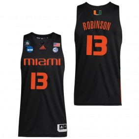 Jakai Robinson Miami Hurricanes Black College Men's Basketball Final Four Jersey