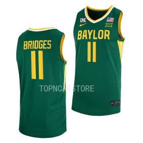 Jalen Bridges Baylor Bears #11 Green College Basketball Jersey 2022-23