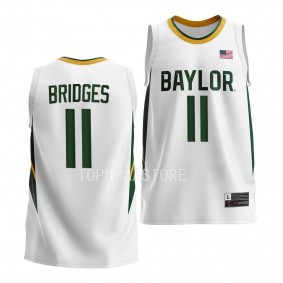 Baylor Bears Jalen Bridges Home Basketball uniform White #11 Jersey 2022-23