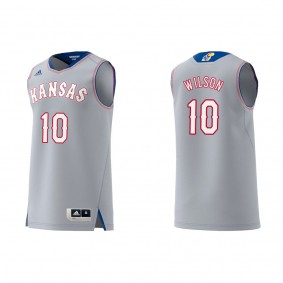 Jalen Wilson Kansas Jayhawks adidas Swingman Replica College Basketball Jersey Gray