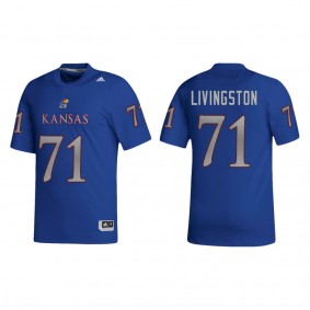 James Livingston Kansas Jayhawks adidas NIL Replica Football Jersey Royal