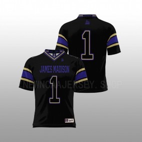 James Madison Dukes #1 Endzone Football Men Black Jersey ProSphere