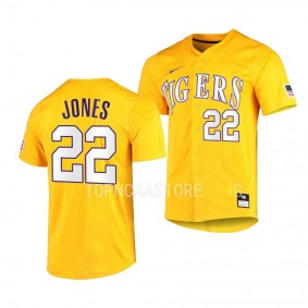 LSU Tigers Jared Jones Vapor Untouchable Elite Gold #22 Jersey Full-Button Baseball