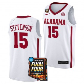 Alabama Crimson Tide Jarin Stevenson White #15 2024 NCAA March Madness Final Four Jersey Mens Basketball Men