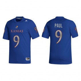 Jarrett Paul Kansas Jayhawks adidas NIL Replica Football Jersey Royal