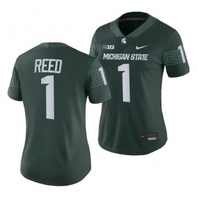 Michigan State Spartans Jayden Reed #1 College Football 2023 Game Green Jersey Women's