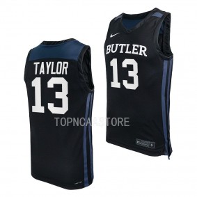 Jayden Taylor #13 Butler Bulldogs College Basketball Jersey 2022-23 Black