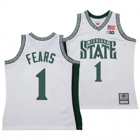 Jeremy Fears #1 Michigan State Spartans 125th Basketball Anniversary 1999 Throwback Fashion Jersey White