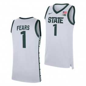 Jeremy Fears #1 Michigan State Spartans Replica Basketball Jersey 2023-24 White