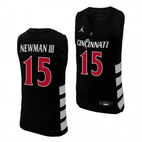 John Newman III Cincinnati Bearcats #15 College Basketball Black Replica Jersey