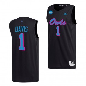 Johnell Davis Black 2023 NCAA March Madness Fau Owls Mens Basketball Jersey