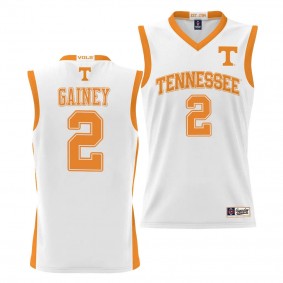 Tennessee Volunteers Jordan Gainey White #2 NIL Basketball Jersey Lightweight Unisex