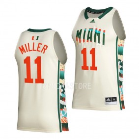 Jordan Miller Miami Hurricanes #11 White BHE basketball Jersey Honoring Black Excellence