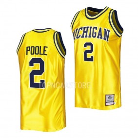 Jordan Poole Michigan Wolverines #2 Maize College Vault Jersey Mitchell Ness