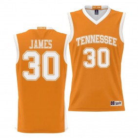 Josiah-Jordan James Tennessee Volunteers #30 Orange NIL Basketball Jersey Unisex Lightweight