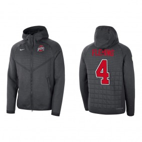 Julian Fleming Ohio State Buckeyes Nike 2022 College Football Playoff Media Night Tech Fleece Full-Zip Hoodie Anthracite