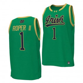 Julian Roper II Notre Dame Fighting Irish #1 Green Replica Basketball Jersey Men