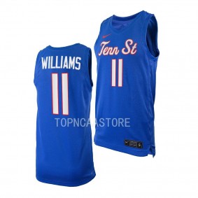 Tennessee State Tigers Justin Williams Blue #11 Jersey 2022-23 College Basketball