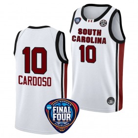 South Carolina Gamecocks Kamilla Cardoso White #10 2024 NCAA March Madness Final Four Jersey Womens Basketball Unisex