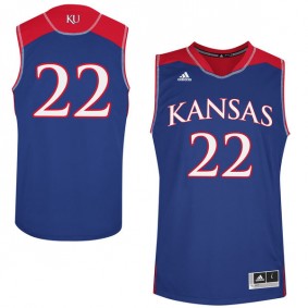 Male Kansas Jayhawks #22 Royal Blue Basketball Jersey