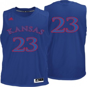 Male Kansas Jayhawks #23 Royal Blue Basketball Jersey