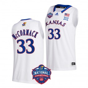 Kansas Jayhawks David McCormack 2022 NCAA National Champions White Official Logo Jersey Men