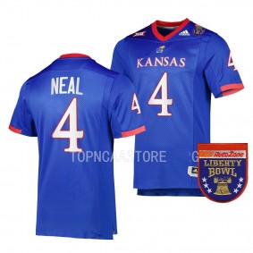 Devin Neal Kansas Jayhawks 2022 Liberty Bowl College Football Jersey Men's Royal #4 Uniform