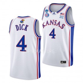 Kansas Jayhawks Gradey Dick 2023 NCAA March Madness Mens Basketball White Jersey