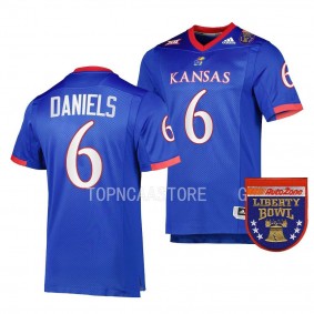 Jalon Daniels Kansas Jayhawks 2022 Liberty Bowl College Football Jersey Men's Royal #6 Uniform