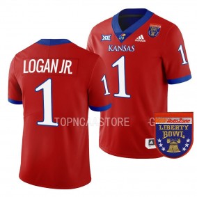 2022 Liberty Bowl Kenny Logan Jr. Kansas Jayhawks #1 Red College Football Jersey Men's