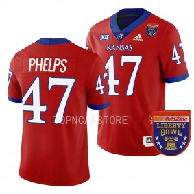 2022 Liberty Bowl Lonnie Phelps Kansas Jayhawks #47 Red College Football Jersey Men's