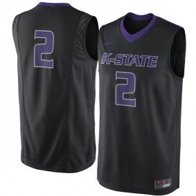 Male Kansas State Wildcats #2 Black Basketball Jersey