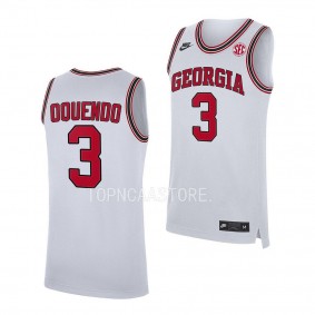 Kario Oquendo Georgia Bulldogs #3 White Home Basketball Jersey 2022-23 Replica