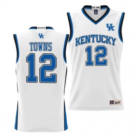 Karl-Anthony Towns #12 Kentucky Wildcats NIL Basketball Lightweight Jersey White