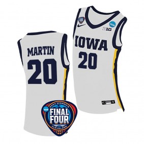 Kate Martin Iowa Hawkeyes #20 White 2024 NCAA March Madness Final Four Jersey Unisex Womens Basketball