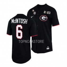 2022 National Champions Kenny McIntosh Georgia Bulldogs #6 Black Baseball Shirt Jersey Men