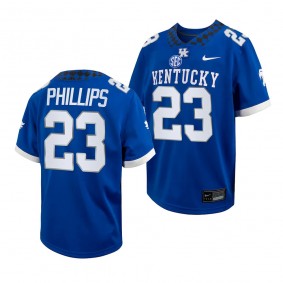 Kentucky Wildcats Andru Phillips College Football 2023 Game Jersey Youth Royal