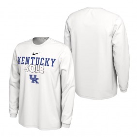 Kentucky Wildcats On Court Long Sleeve T-Shirt White