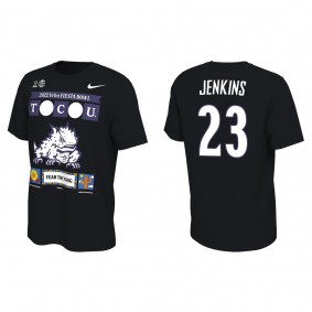 Keontae Jenkins TCU Horned Frogs Black College Football Playoff 2022 Fiesta Bowl Illustrated T-Shirt