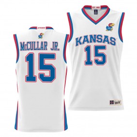 Kansas Jayhawks Kevin McCullar Jr. White #15 NIL Basketball Jersey Lightweight Unisex