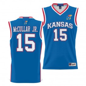 Kevin McCullar Jr. Kansas Jayhawks #15 Royal NIL Basketball Jersey Unisex Lightweight