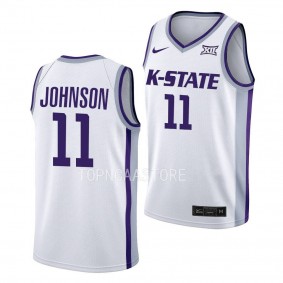 Kansas State Wildcats Keyontae Johnson College Basketball uniform White #11 Jersey 2022-23